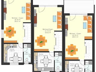 Fertighaus Am Hang 200 - Reihenendhaus mit Tiefgarage von Klaus Kowalski Immobilien Schlüsselfertig ab 210385€, Grundriss 1