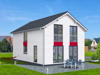 Massivhaus Classic 120s von AMB Massivhaus, Satteldach-Klassiker Außenansicht 1