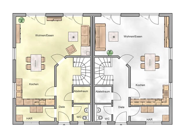 Massivhaus Duplex 118 von AMB Massivhaus, Satteldach-Klassiker Grundriss 1