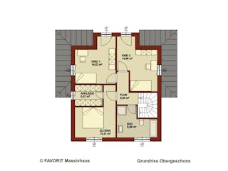 Massivhaus AM135 von FAVORIT Massivhaus, Stadtvilla Grundriss 2