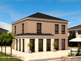 Massivhaus Ambiente 141 von FAVORIT Massivhaus, Stadtvilla Außenansicht 1