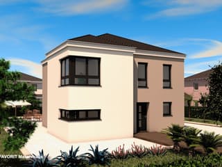 Massivhaus Ambiente 141 von FAVORIT Massivhaus, Stadtvilla Außenansicht 2