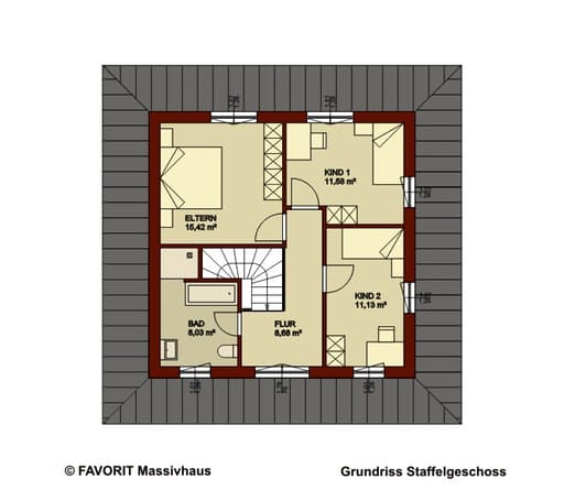 Massivhaus Ambiente 145 von Favorit Massivhaus Schlüsselfertig ab 367910€, Stadtvilla Grundriss 2