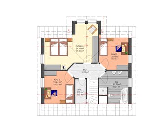 Fertighaus Ambiente 152 von Suckfüll Energiesparhaus Schlüsselfertig ab 194850€, Satteldach-Klassiker Grundriss 1