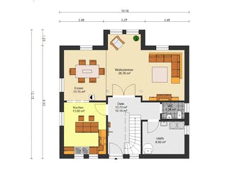 Fertighaus Ambiente 152 von Suckfüll Energiesparhaus Schlüsselfertig ab 194850€, Satteldach-Klassiker Grundriss 2