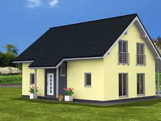 Fertighaus Ambiente 157 von Suckfüll Energiesparhaus Schlüsselfertig ab 204370€, Satteldach-Klassiker Außenansicht 1