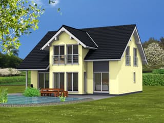 Fertighaus Ambiente 157 von Suckfüll Energiesparhaus Schlüsselfertig ab 204370€, Satteldach-Klassiker Außenansicht 2