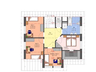 Fertighaus Ambiente 157 von Suckfüll Energiesparhaus Schlüsselfertig ab 204370€, Satteldach-Klassiker Grundriss 1