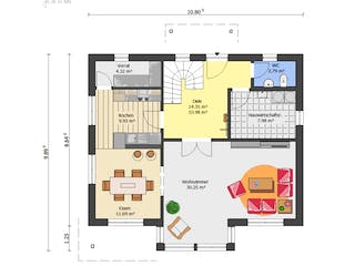 Fertighaus Ambiente 157 von Suckfüll Energiesparhaus Schlüsselfertig ab 204370€, Satteldach-Klassiker Grundriss 2