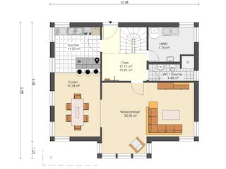 Fertighaus Ambiente 160 von Suckfüll Energiesparhaus Schlüsselfertig ab 207750€, Satteldach-Klassiker Grundriss 2
