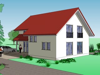 Fertighaus Ambiente 186 von Suckfüll Energiesparhaus Schlüsselfertig ab 226150€, Satteldach-Klassiker Außenansicht 2