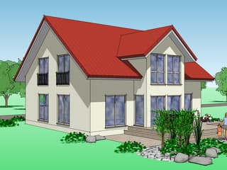 Fertighaus Ambiente 186 von Suckfüll Energiesparhaus Schlüsselfertig ab 226150€, Satteldach-Klassiker Außenansicht 3