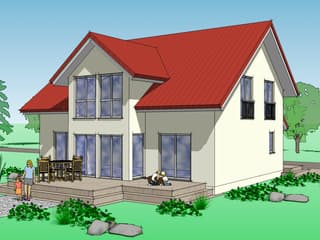 Fertighaus Ambiente 186 von Suckfüll Energiesparhaus Schlüsselfertig ab 226150€, Satteldach-Klassiker Außenansicht 4