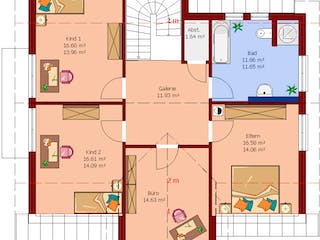 Fertighaus Ambiente 186 von Suckfüll Energiesparhaus Schlüsselfertig ab 226150€, Satteldach-Klassiker Grundriss 1