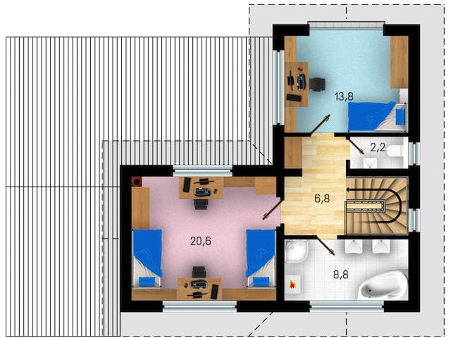 Massivhaus Amfora von CMF Creativ Massiv Flexibel HAUSBAU Schlüsselfertig ab 207800€, Satteldach-Klassiker Grundriss 2