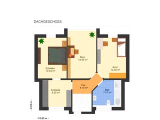 Fertighaus Amira 124 von Klaus Kowalski Immobilien Schlüsselfertig ab 190214€, Pultdachhaus Grundriss 1