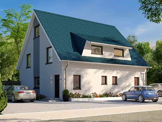 Massivhaus Amiticia von AUREA Massivhaus, Satteldach-Klassiker Außenansicht 1