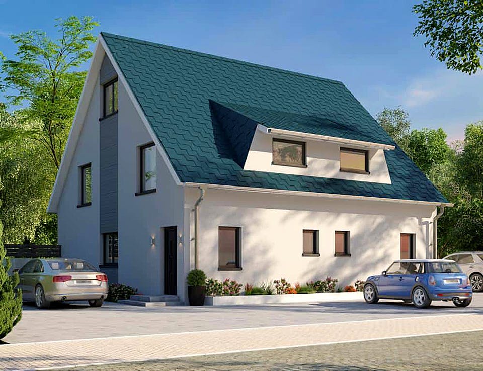 Massivhaus Amiticia von AUREA Massivhaus, Satteldach-Klassiker Außenansicht 1