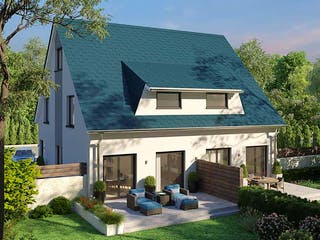 Massivhaus Amiticia von AUREA Massivhaus, Satteldach-Klassiker Außenansicht 2