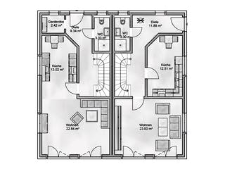 Massivhaus Amiticia von AUREA Massivhaus, Satteldach-Klassiker Grundriss 1