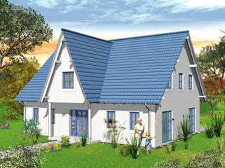 Massivhaus Ancona von VARIANT-HAUS Bausatzhaus ab 50654€, Satteldach-Klassiker Außenansicht 1