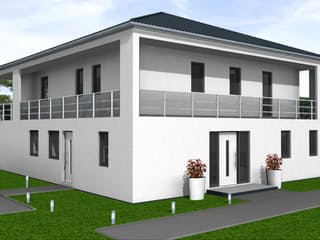 Fertighaus Annabell 318 von Klaus Kowalski Immobilien, Stadtvilla Außenansicht 1