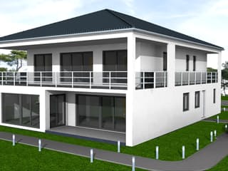 Fertighaus Annabell 318 von Klaus Kowalski Immobilien, Stadtvilla Außenansicht 3