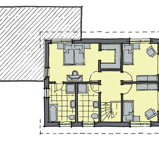 Fertighaus Antwerpen von GUSSEK HAUS Schlüsselfertig ab 414200€, Satteldach-Klassiker Grundriss 2