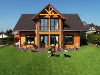 Fertighaus Apfelbaum von Stommel Haus Schlüsselfertig ab 390000€, Blockhaus Außenansicht 3