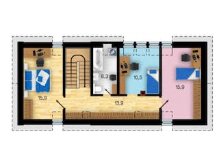 Massivhaus Apollo 127 von CMF Creativ Massiv Flexibel HAUSBAU Schlüsselfertig ab 178540€, Satteldach-Klassiker Grundriss 2