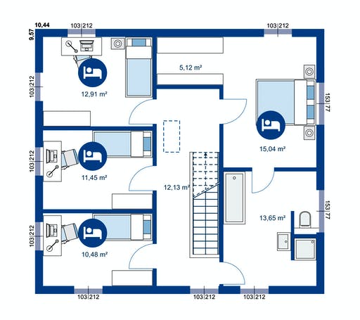 Fertighaus Lifestyle Serie 2 L von Apollo HAUS Ausbauhaus ab 169900€, Stadtvilla Grundriss 2