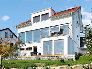 Fertighaus Architektenhaus 772.083 von Beilharz Schlüsselfertig ab 300000€, Satteldach-Klassiker Außenansicht 1