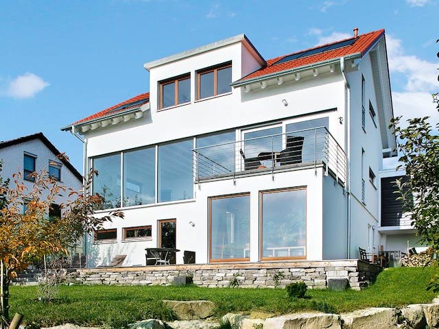 Fertighaus Architektenhaus 772.083 von Beilharz Schlüsselfertig ab 300000€, Satteldach-Klassiker Außenansicht 1
