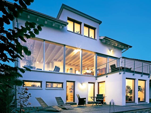 Fertighaus Architektenhaus 772.083 von Beilharz Schlüsselfertig ab 300000€, Satteldach-Klassiker Außenansicht 2