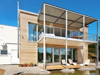 Fertighaus Architektenhaus 772.214 von Beilharz Schlüsselfertig ab 300000€, Pultdachhaus Außenansicht 2