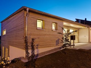 Fertighaus Architektenhaus 772.214 von Beilharz Schlüsselfertig ab 300000€, Pultdachhaus Außenansicht 3