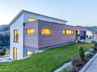 Fertighaus Architektenhaus 772.306 von Beilharz Schlüsselfertig ab 300000€, Cubushaus Außenansicht 1