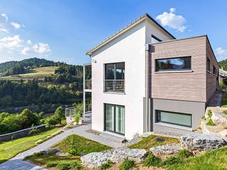 Fertighaus Architektenhaus 772.306 von Beilharz Schlüsselfertig ab 300000€, Cubushaus Außenansicht 3