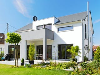 Fertighaus Architektenhaus 772.330 von Beilharz Schlüsselfertig ab 300000€, Satteldach-Klassiker Außenansicht 1