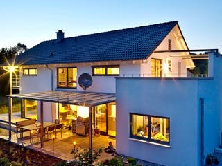Fertighaus Architektenhaus 772.342 von Beilharz Schlüsselfertig ab 300000€, Satteldach-Klassiker Außenansicht 4