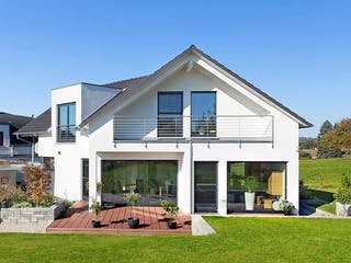 Fertighaus Architektenhaus 772.367 von Beilharz Schlüsselfertig ab 300000€, Satteldach-Klassiker Außenansicht 3