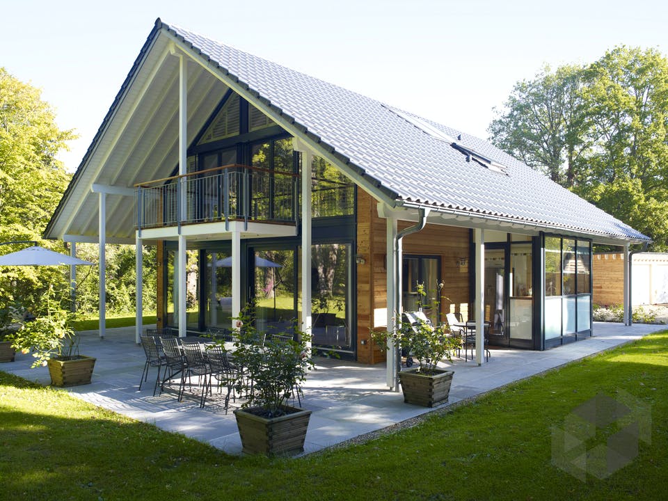 Architektur aus Glas von Baufritz Außenansicht
