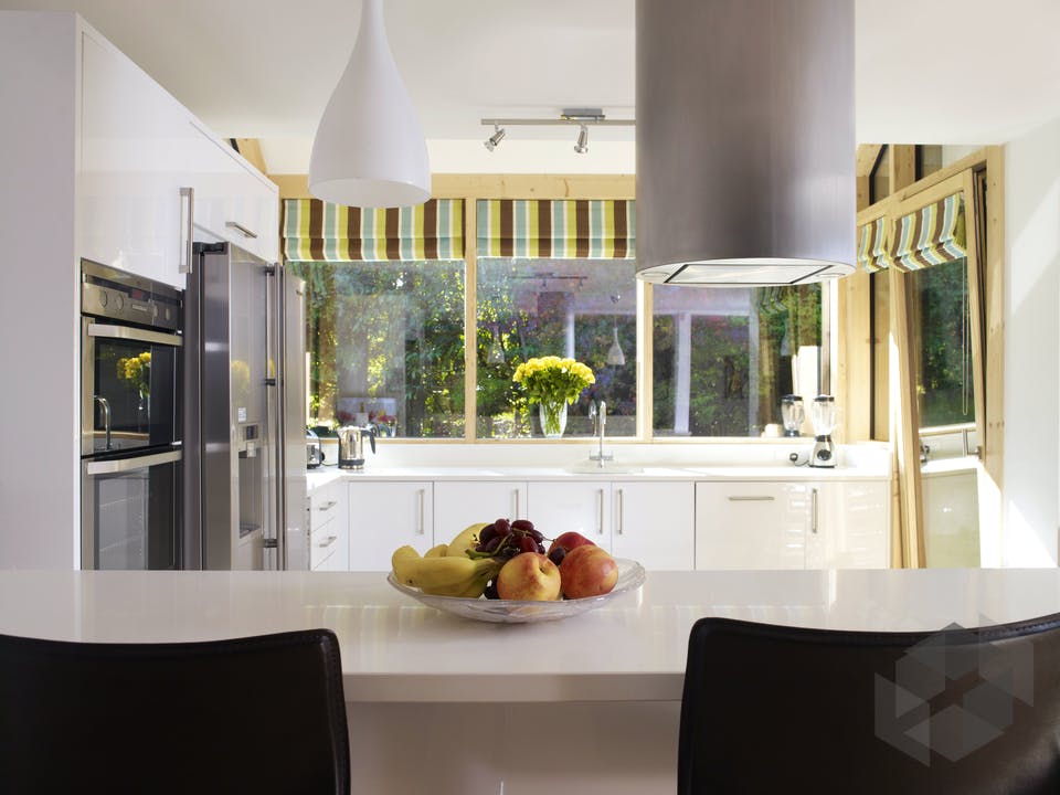 Architektur aus Glas von Baufritz Innenansicht
