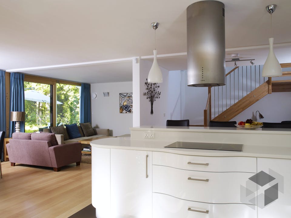 Architektur aus Glas von Baufritz Innenansicht