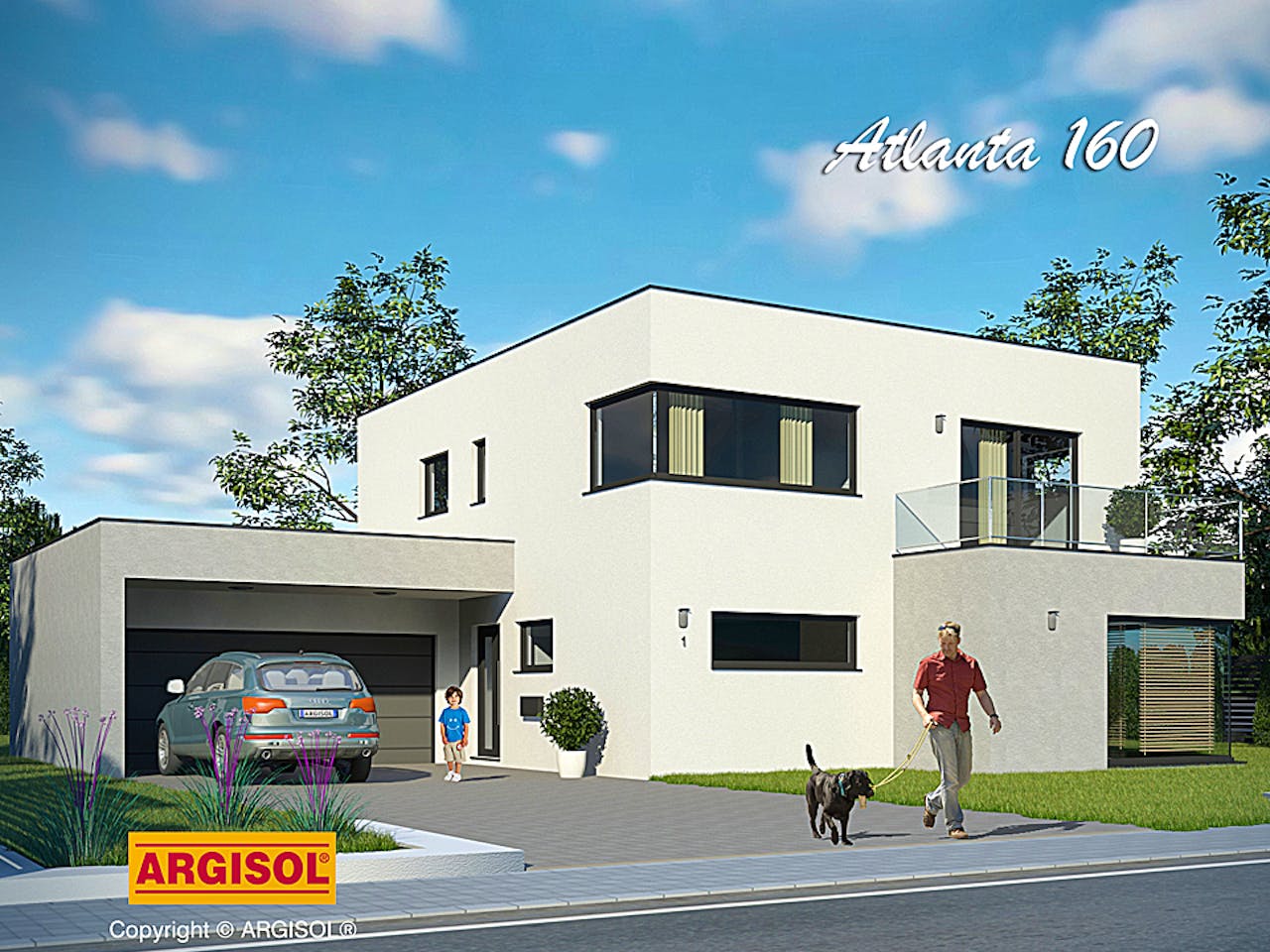 Massivhaus Atlanta von ARGISOL-Bausysteme Bausatzhaus ab 68400€, Cubushaus Außenansicht 1