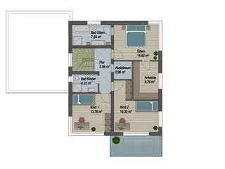 Massivhaus Atlanta von ARGISOL-Bausysteme Bausatzhaus ab 68400€, Cubushaus Grundriss 2