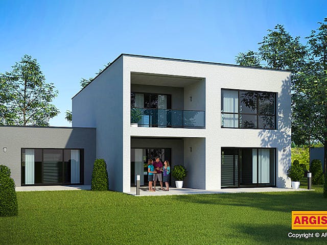 Massivhaus Berlin von ARGISOL-Bausysteme Bausatzhaus ab 74440€, Cubushaus Außenansicht 2