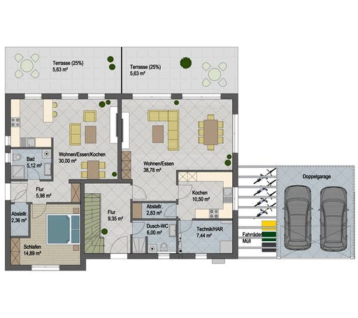 Massivhaus Bonn von ARGISOL-Bausysteme Bausatzhaus ab 67050€, Cubushaus Grundriss 1