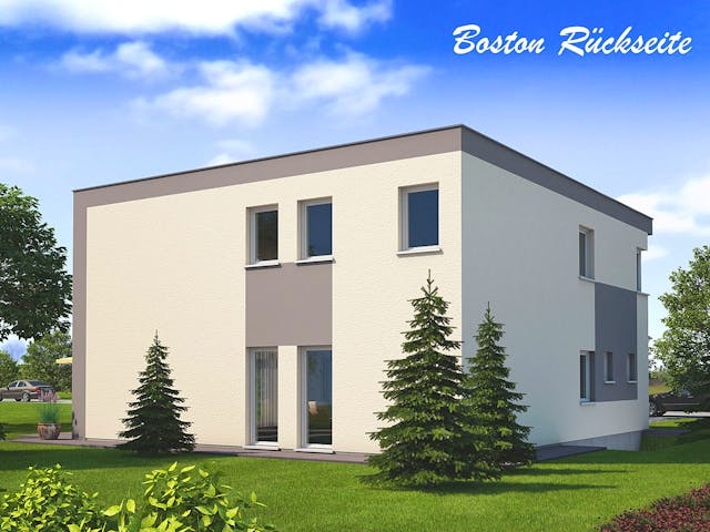 Massivhaus Boston von ARGISOL-Bausysteme Bausatzhaus ab 58390€, Cubushaus Außenansicht 2