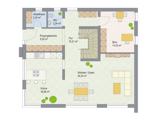 Massivhaus Boston von ARGISOL-Bausysteme Bausatzhaus ab 58390€, Cubushaus Grundriss 1 Massivhaus Boston von ARGISOL-Bausysteme Bausatzhaus ab 58390€, Cubushaus Grundriss 1